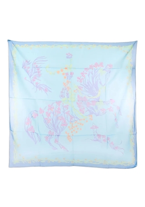 Hermès Pre-Owned 2010s Cheval Fleuri scarf - Blue