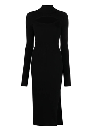 Just Cavalli cut-out ribbed midi dress - Black
