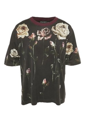Dolce & Gabbana Pre-Owned floral-print short-sleeves T-shirt - Black