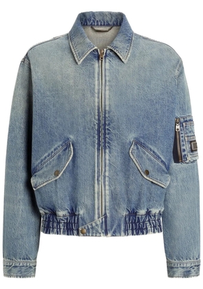 Dolce & Gabbana logo-appliqué denim jacket - Blue
