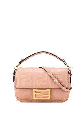 Fendi Pre-Owned 2010-2024 Mini Embossed Zucca Baguette satchel - Pink