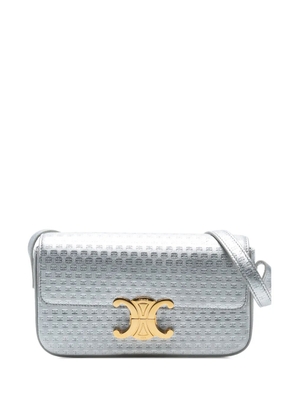 Celine Pre-Owned 2023 Triomphe All Over Laminated Calfskin Claude shoulder bag - Silver