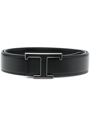 Tod's logo-buckle leather belt - Black