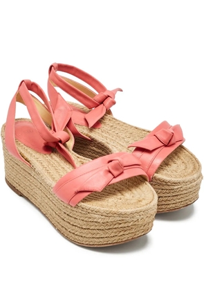 Alexandre Birman leather bow-detail wedge espadrilles - Pink