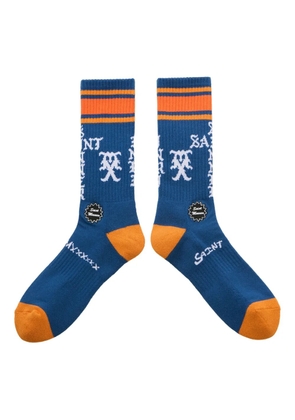 SAINT MXXXXXX striped-detail socks - Blue