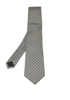 S.T. Dupont geometric-pattern tie - Grey