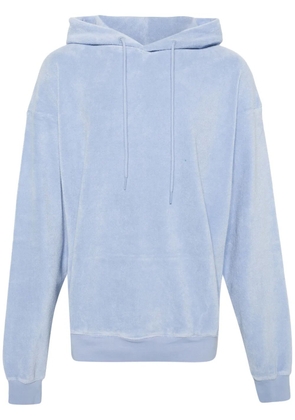 Martine Rose drop-shoulder towelling-finish hoodie - Blue