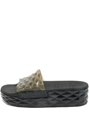 Jimmy Choo Pre-Owned diamond-pattern slides - Grey