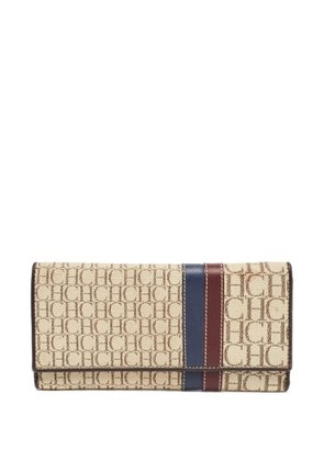 Carolina Herrera Vintage monogram-pattern wallet - Neutrals