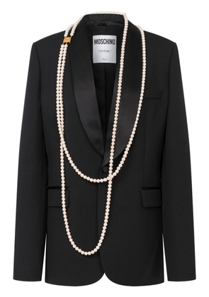 Moschino faux-pearl-embellished blazer - Black