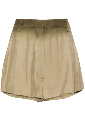Prada pleated silk shorts - Neutrals