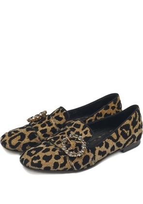 Dolce & Gabbana Pre-Owned Jackie embellished-buckle loafers - Brown