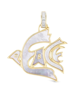 Sorellina 18K yellow gold Peace Dove diamond pendant