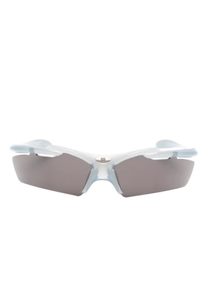 Balenciaga Eyewear logo-motif rectangle sunglasses - Blue