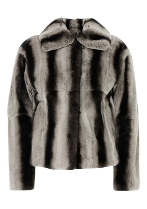 Yves Salomon striped jacket - White