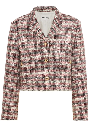 Miu Miu checked single-breasted jacket - Yellow