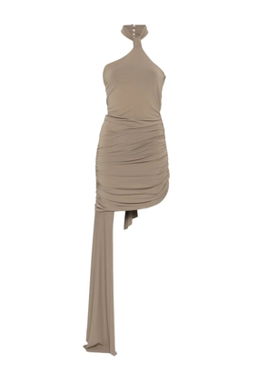 Amen draped mini dress - Brown