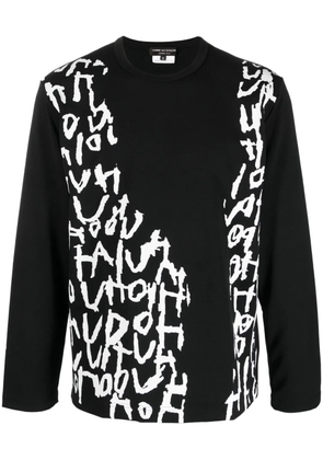 Comme des Garçons Homme Plus script-print long-sleeved jumper - Black