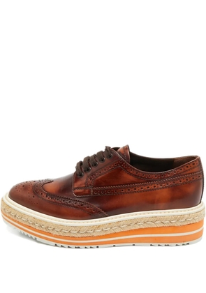 Prada Pre-Owned lace-up leather Oxford shoes - Brown