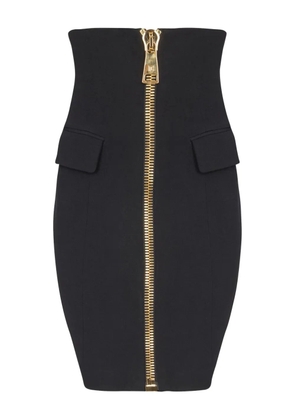 Balmain zip-front pocket short skirt - Black