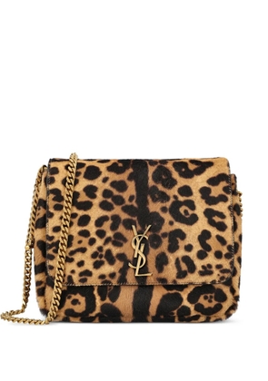 Saint Laurent Kate animal-print shoulder bag - Brown