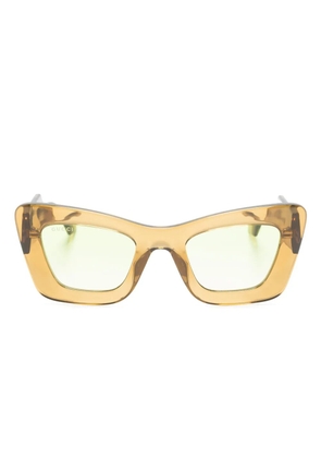 Gucci Eyewear transparent oversize-frame sunglasses - Brown