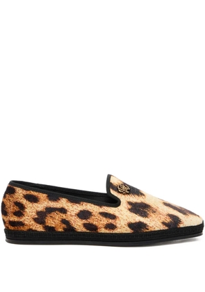 Roberto Cavalli leopard-print loafers - Brown