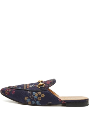 Gucci Pre-Owned brocade horsebit mules - Blue