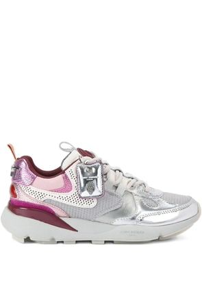 Kurt Geiger London Kurt Runner metallic leather mesh sneakers - Silver