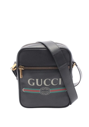 Gucci Pre-Owned 2000-2015 Leather Logo crossbody bag - Black