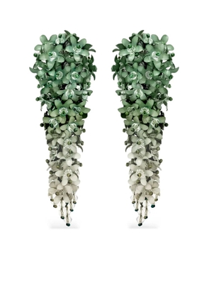 Oscar de la Renta Cascading Flower drop earrings - Green