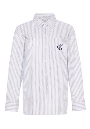 Calvin Klein Jeans striped pocketed shirt - White
