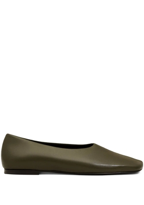 AMI Paris leather two-tone ballet flats - Green