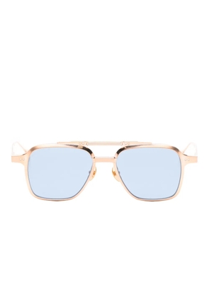 Massada White Circle square-frame sunglasses - Gold