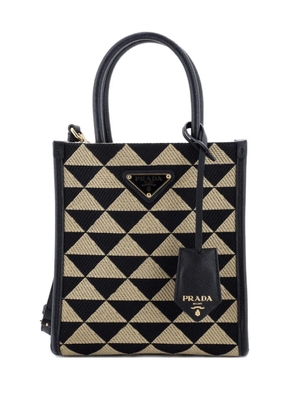 Prada Pre-Owned Symbole Shopper Tote Jacquard Mini crossbody bag - Black