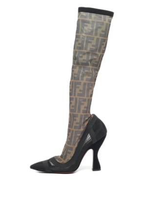 Fendi Pre-Owned Colibri zucca-patterned boots - Black