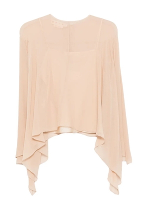 Marni asymmetric-draped blouse - Neutrals