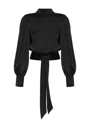 Gestuz tie-detail long-sleeve top - Black