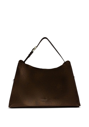 Orciani Trinity Peach suede large shoulder bag - Brown