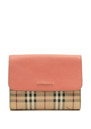 Burberry Pre-Owned 2000-2017 Haymarket Check Coated Canvas and Calfskin Loxley crossbody bag - Brown