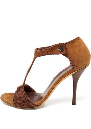 Gucci Pre-Owned stiletto-heel T-strap sandals - Brown
