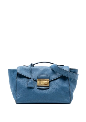 Prada Pre-Owned 2000-2025 Vitello Daino Sound Lock satchel - Blue