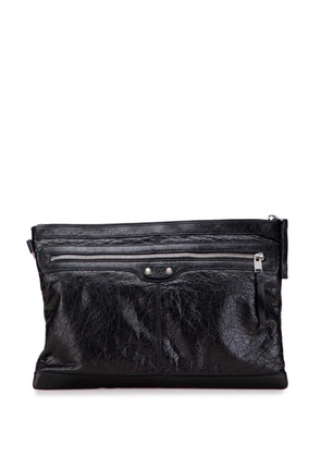 Balenciaga Pre-Owned 2015 Lambskin Motocross Classic Clip L clutch bag - Black