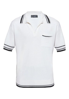 Dolce & Gabbana striped-trim polo-neck top - White