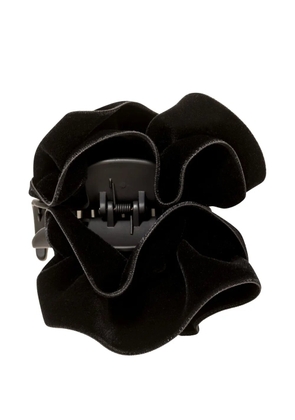 Jennifer Behr velvet ruffled jaw clip - Black