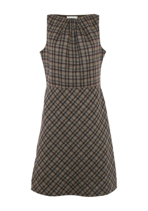 Christian Dior Pre-Owned plaid flared mini dress - Brown