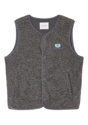 American Vintage Hoktown press-stud faux-shearling gilet - Grey
