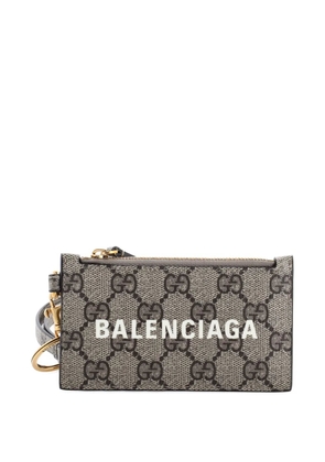 Gucci Pre-Owned x Balenciaga The Hacker Project Zip Case with Strap GG Coated Canvas card holder - Brown
