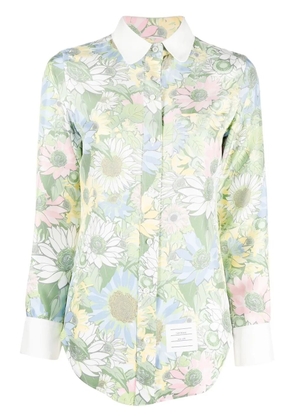 Thom Browne floral-print silk shirt - Green