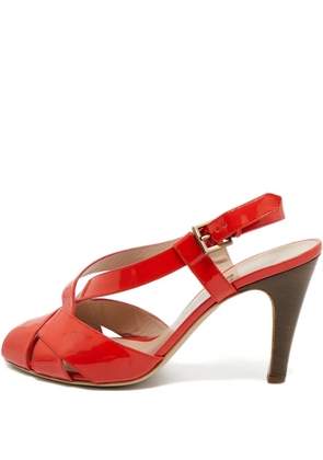 Ferragamo Pre-Owned 115mm peep-toe strap shoes - Red